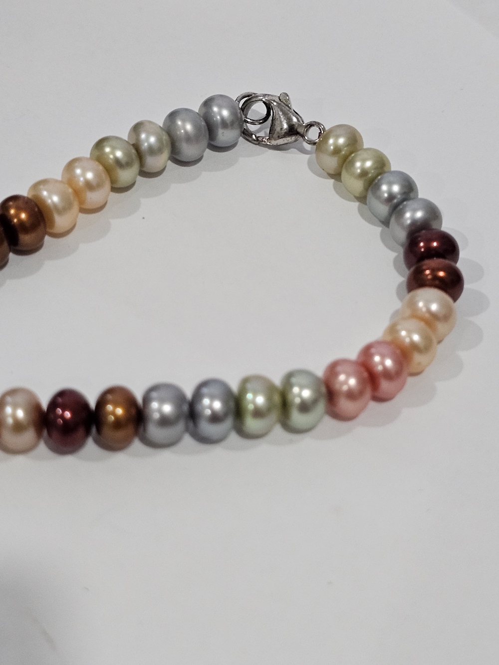 Honora 925 Sterling, Multicolor Real Pearl Bead Necklace - 20" Stunning😍 - Picture 2 of 11